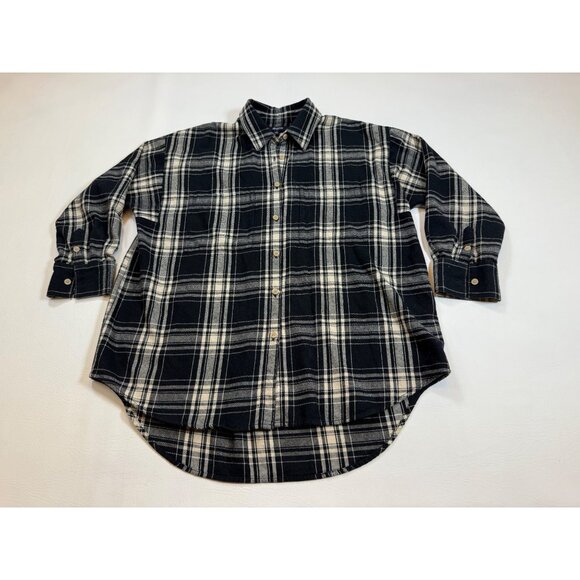 Madewell Tops - Madewell Womens Plaid Button-Down Shirt Black & Beige Cotton Size S (FF277)